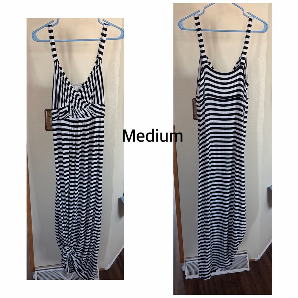 Black and White Striped Maxi Dress